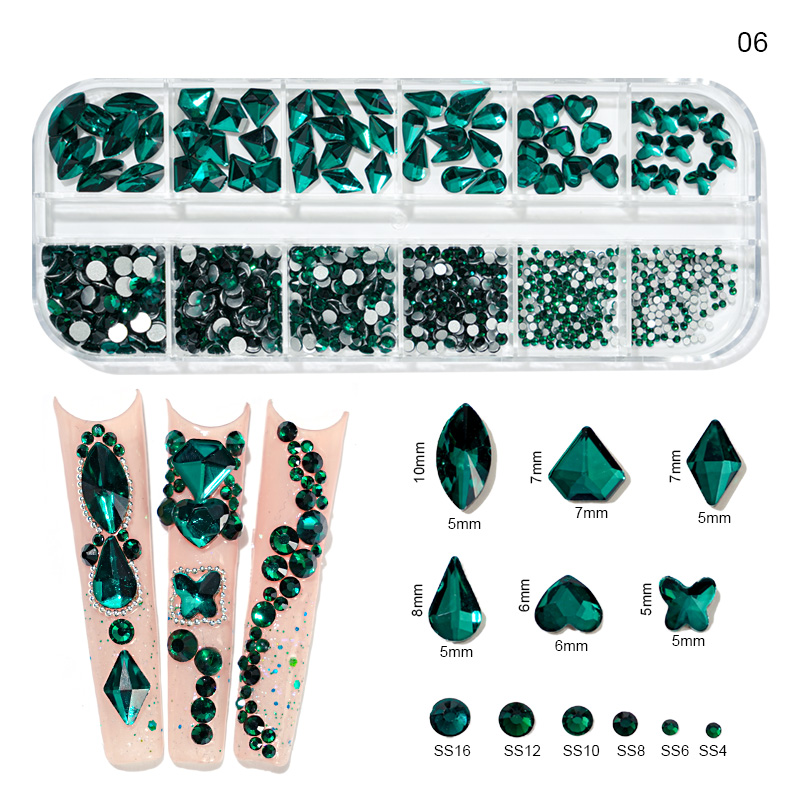 Best of 12Gird Box Multi Size AB / Colorful Hotfix Rhinestones Flatback Crystal Diamond Gems 3D Glitter Nail Art Luxurious Decorations &amp;*&amp; Reviews & Tips