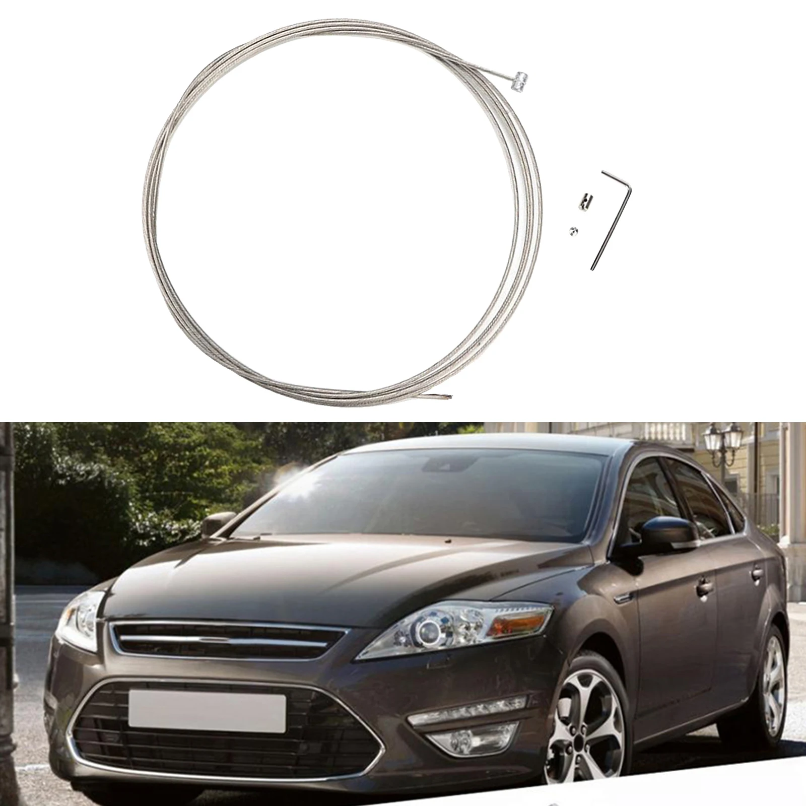 8.2ft Car Replacement Bonnet Release Cable Fix for Ford Mondeo MK4 2007-2021