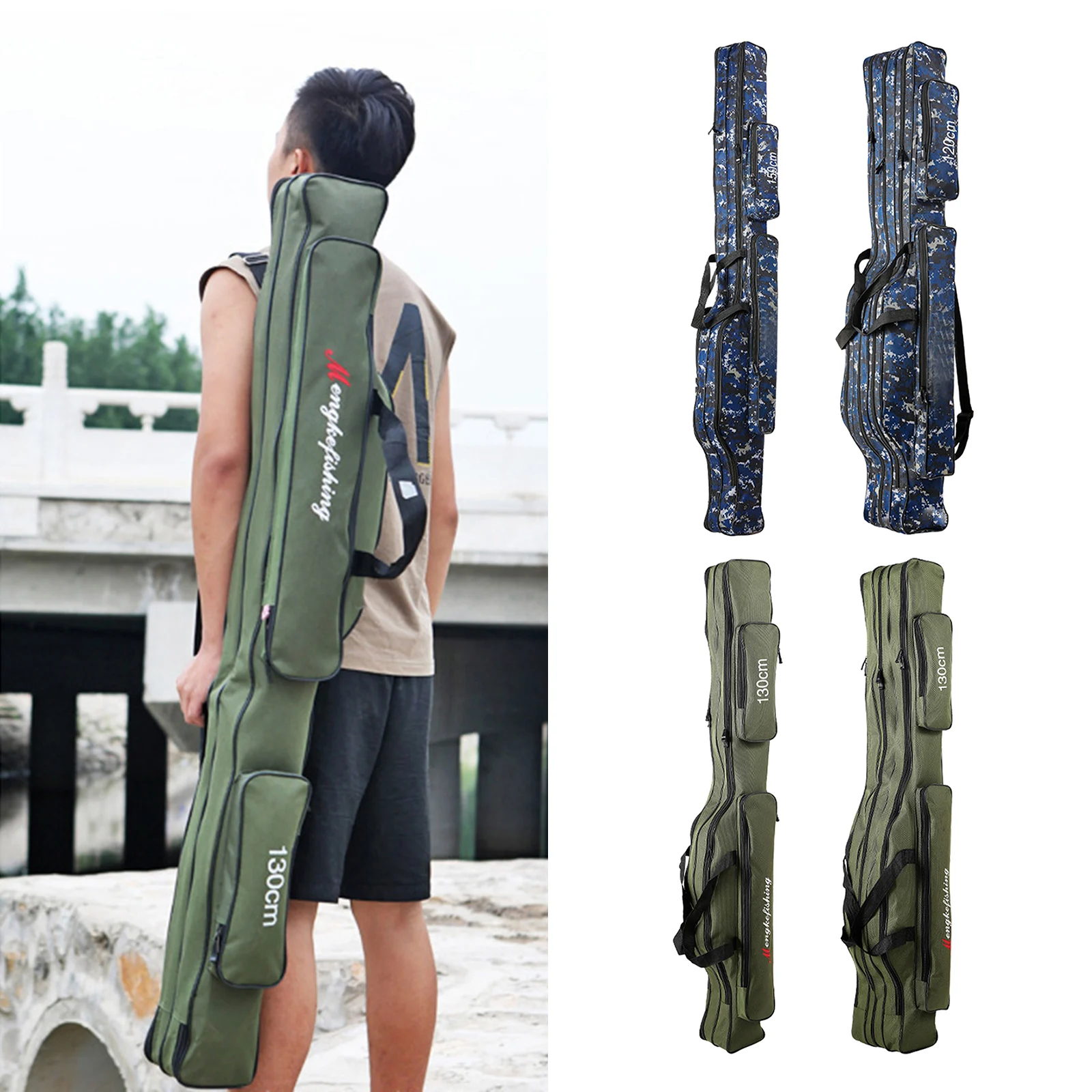 Portable Fishing Bag - Fishing Rod Bag - Fishing Storage Bag- Fishing Rod Carrier Bag - Fishing Rod Tackle Carry Case