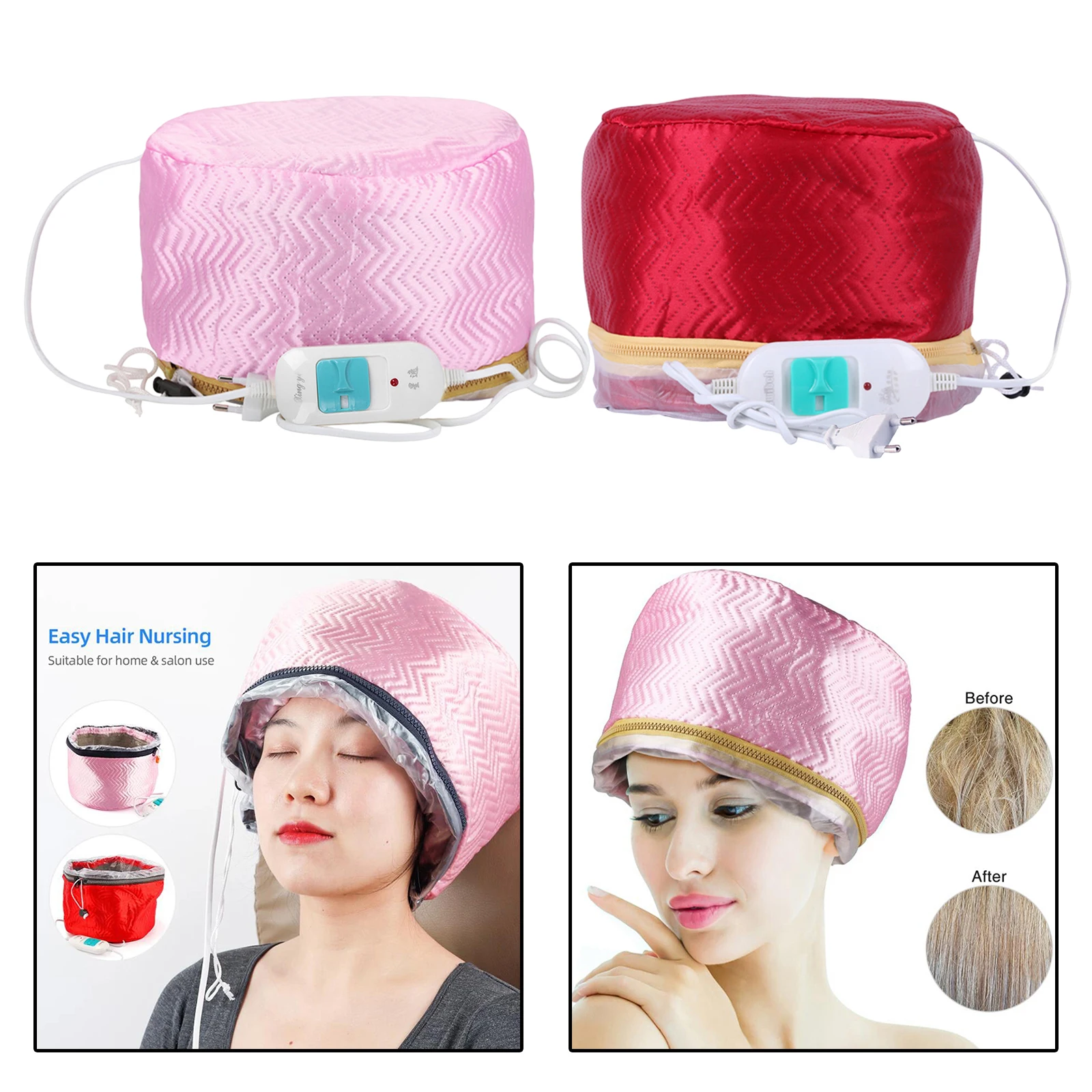 Women Hair Steamer Cap Dryers Thermal Treatment Hat Beauty SPA Nourishing Hair Styling Electric Hair Care Heating Cap EU Plug
