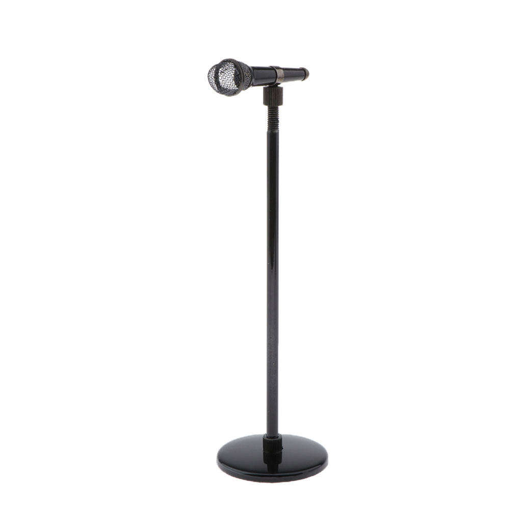 1: 6 Scale Dollhouse Miniature Adjustable Microphone Model Toys for Music Room