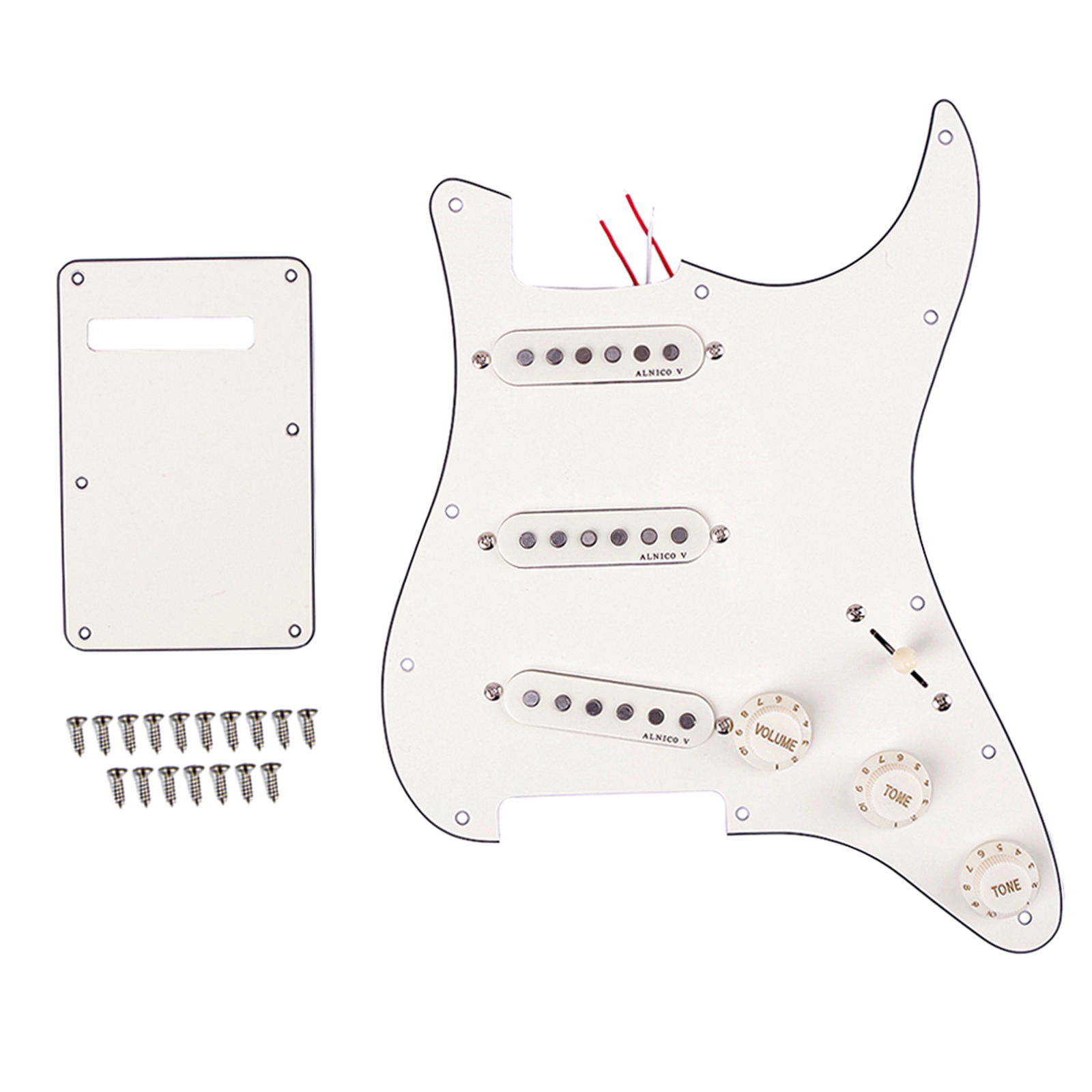 Single Coil Electric Guitar Pickguard Pickups Alnico V Loaded Prewired 11 Hole Set SSS White
