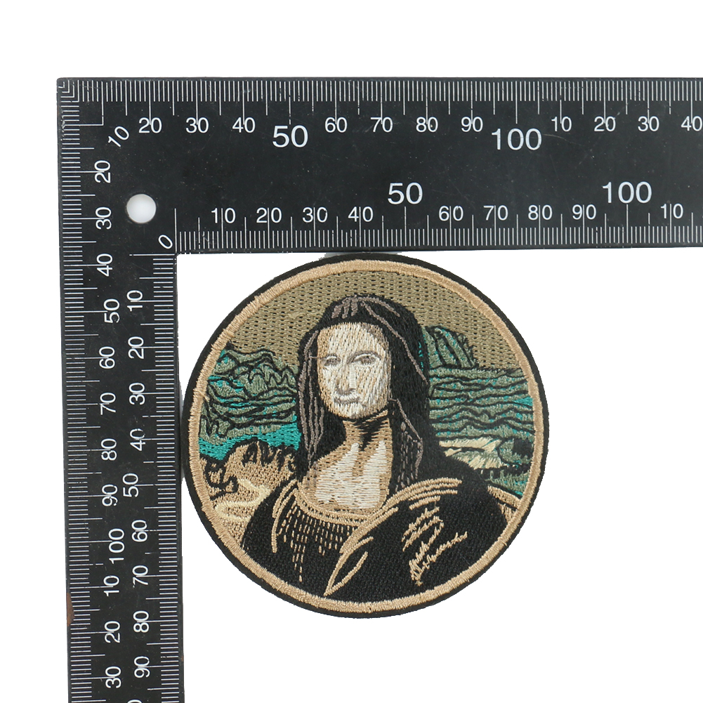 1PC Nachahmung Mona Lisa Stickerei Tuch Aufkleber Personalisierte Kleidung Aufkleber Zubehör Klassische Porträt Dekorative Patches – Detail 2