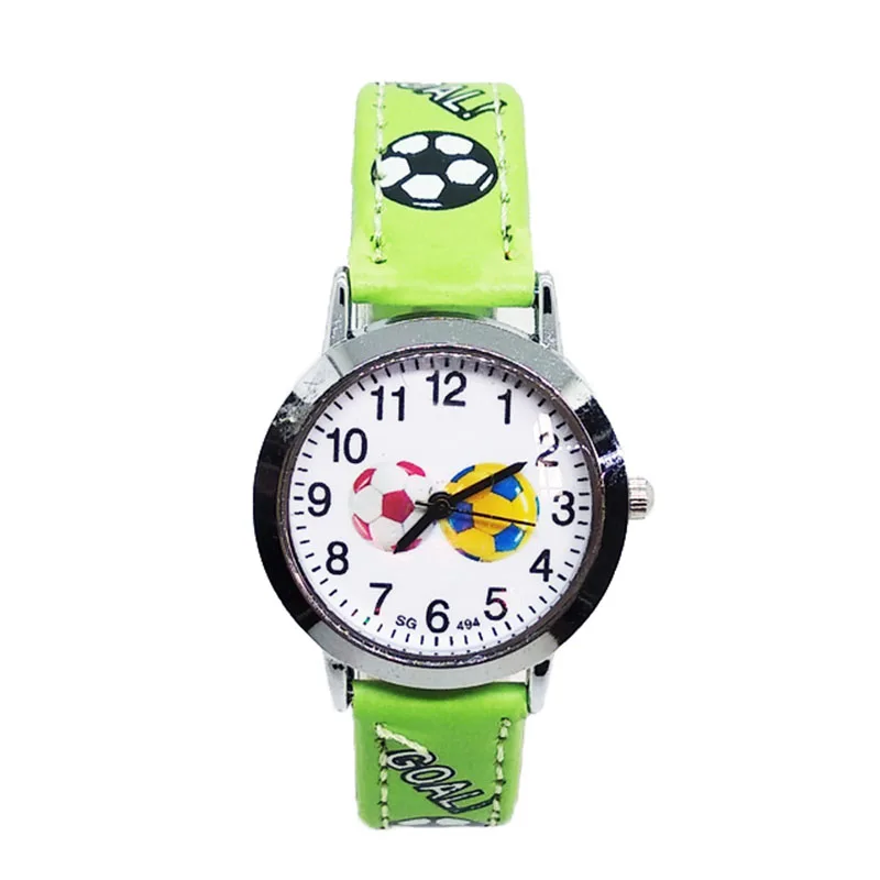 couro relógio de futebol para meninos relógio