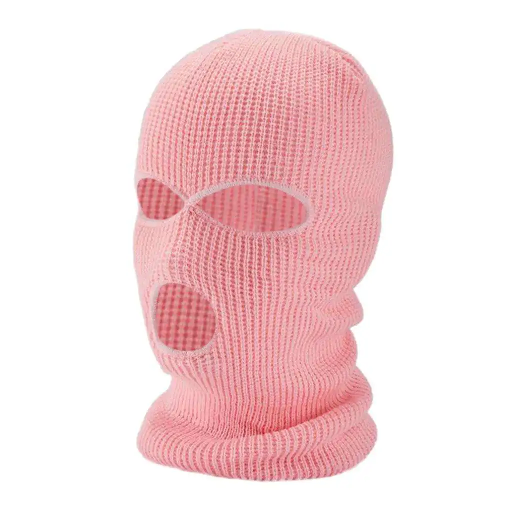 Adult 3-Hole Balaclava Warm Knit Knitted Full Face Cover Mask Cycling Outdoor Sports Men & Women