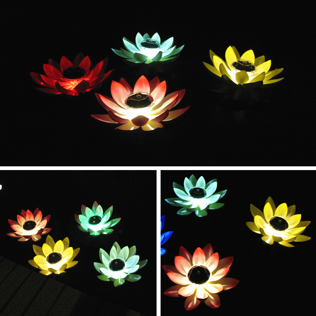 Flor de Lótus Decorativa sem Bateria Forma Lagoa Lanterna Flutuante Led Festival Outdoorwaterproof Jardim Lâmpada Iluminação Luz 16 Cheap Luzes subaquáticas