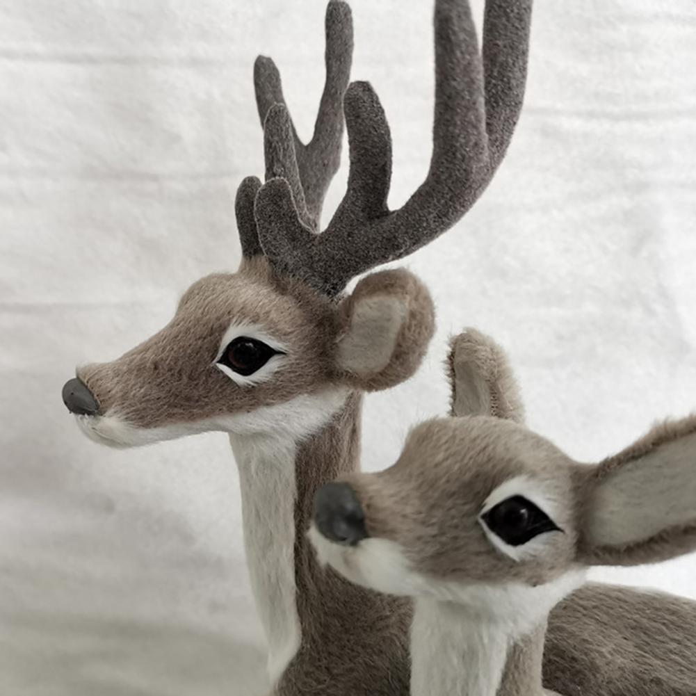 reunindo realista veados estátua delicado deer estatueta decoração para navidad noel