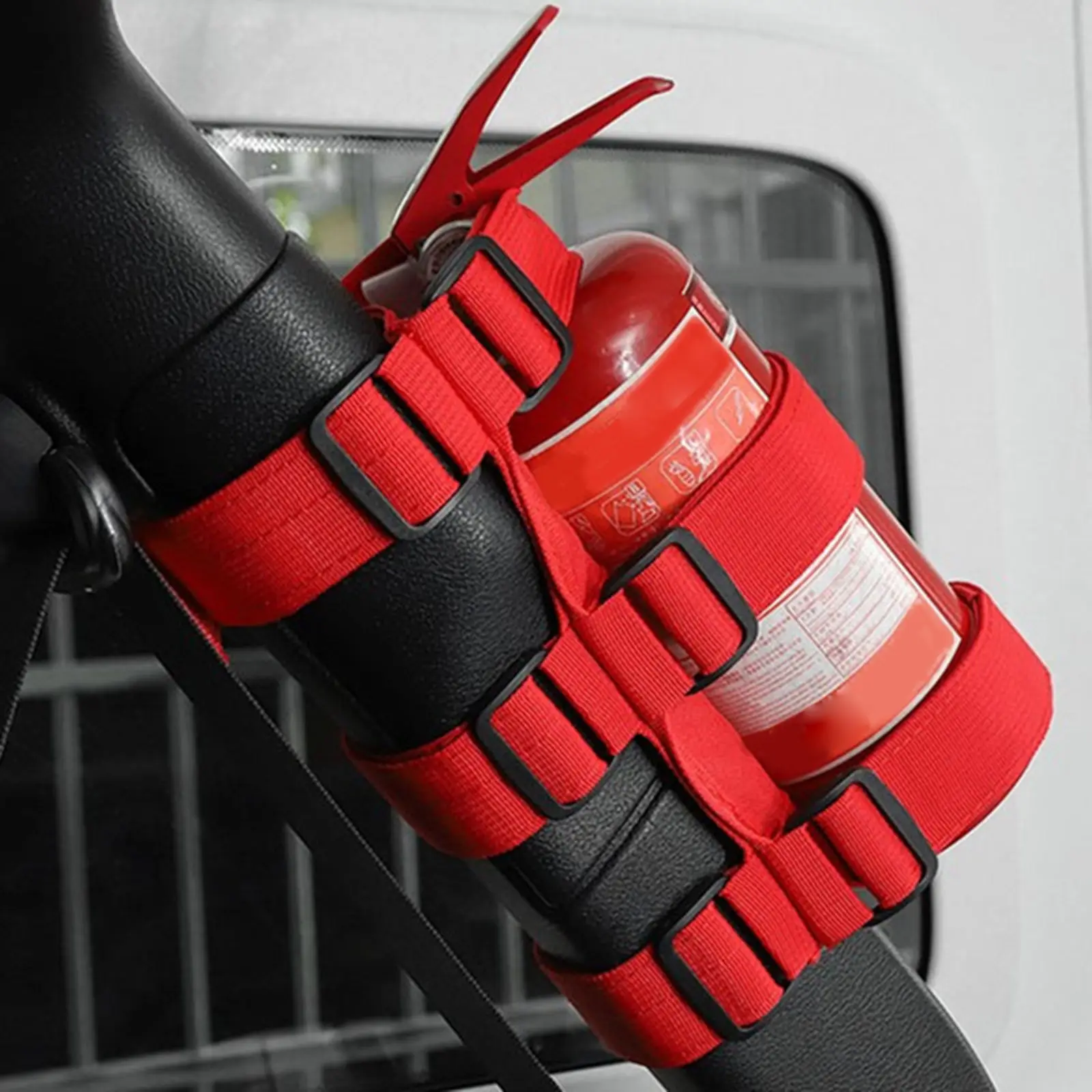 Adjustable Roll Bar Fire Extinguisher Holder Belt for Convenience and Easy to Reach for Jeep Wrangler Accessories