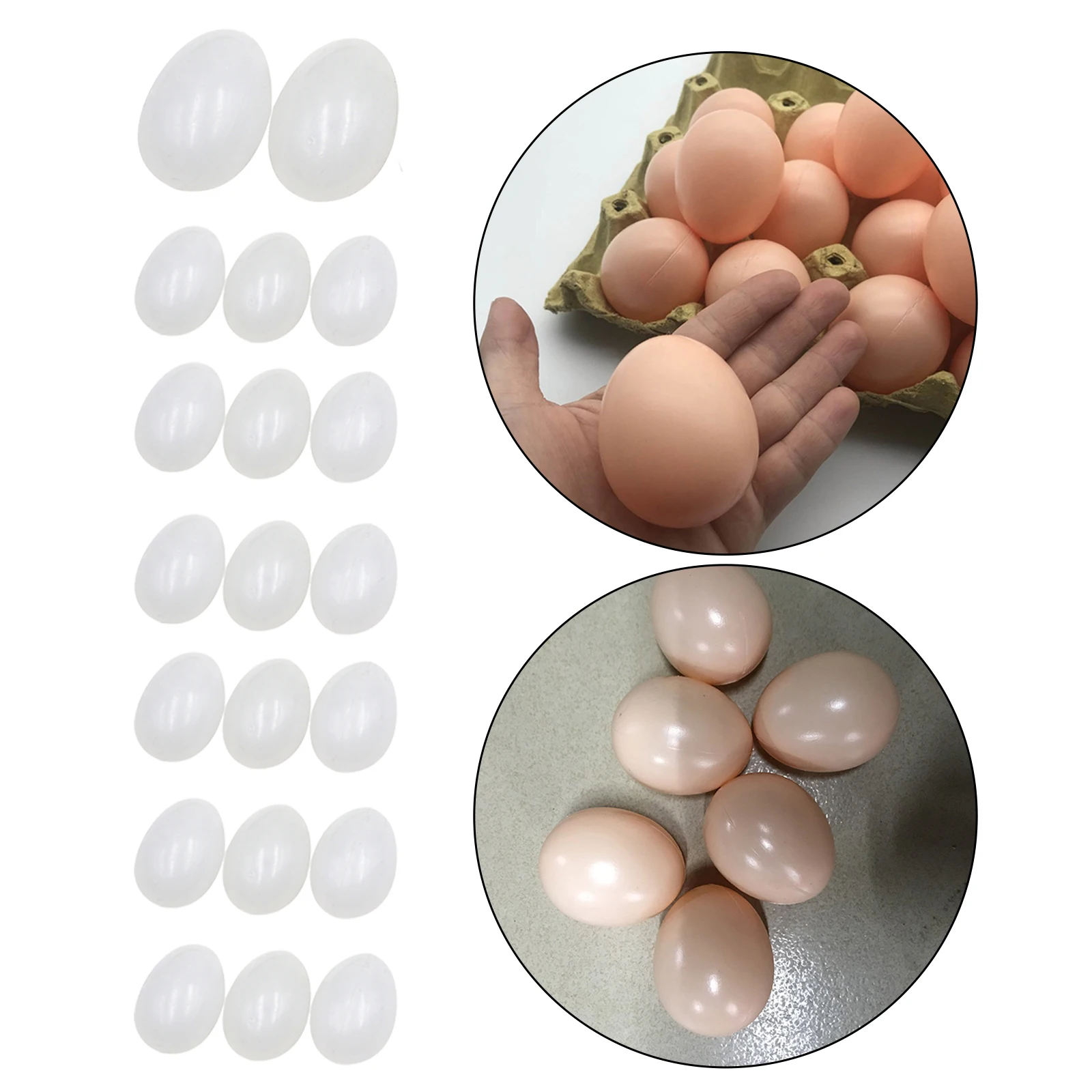 Pack of 20 Realistic Fake Eggs for DIY Painting Kids Toy Party Supplies