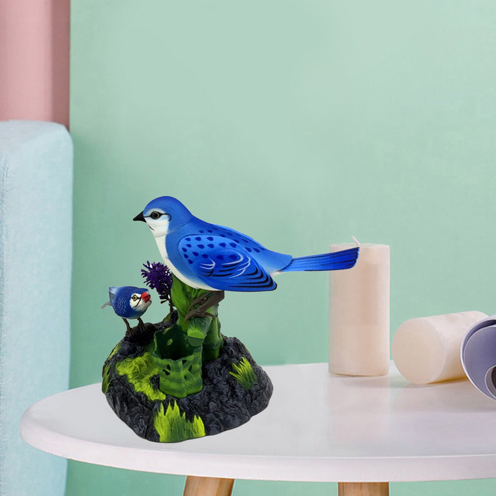 Simulated Sound Voice Control Bird Toy Chirping Parrot Education Toy Garden Decor
