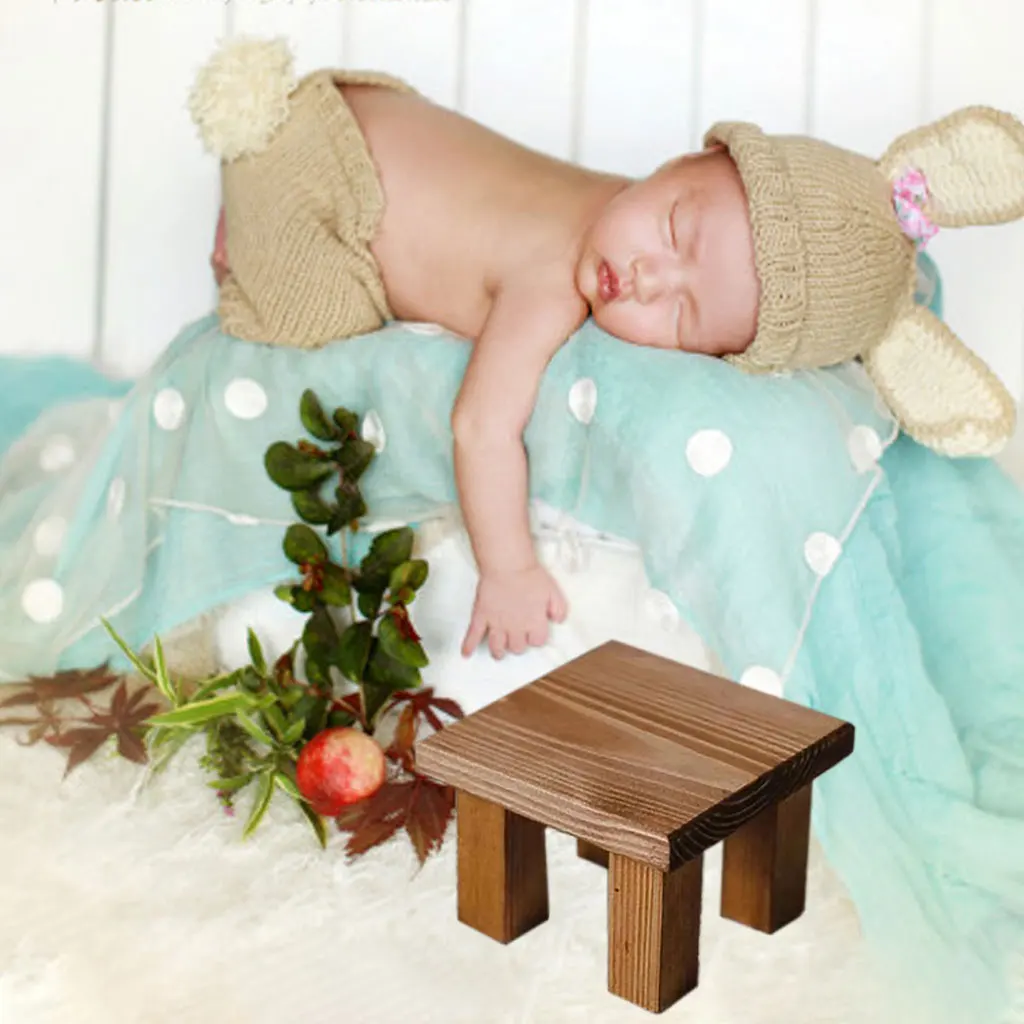 Newborn Photography Prop Small Wood Stool Photo Background Backdrop DIY Photo Prop Mini Tea/Coffee Table  Decoration