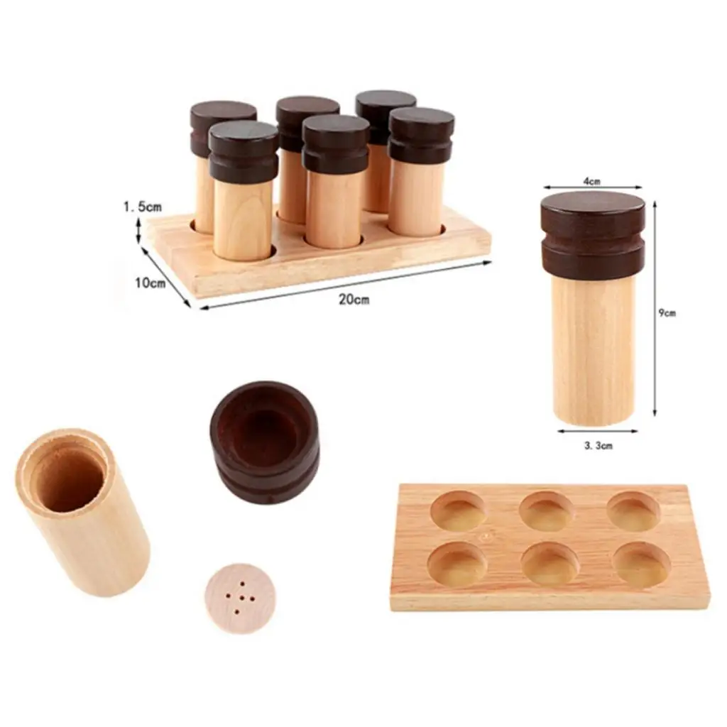 Wooden Basic Smell Cylinder Set - Educational Toy for Children