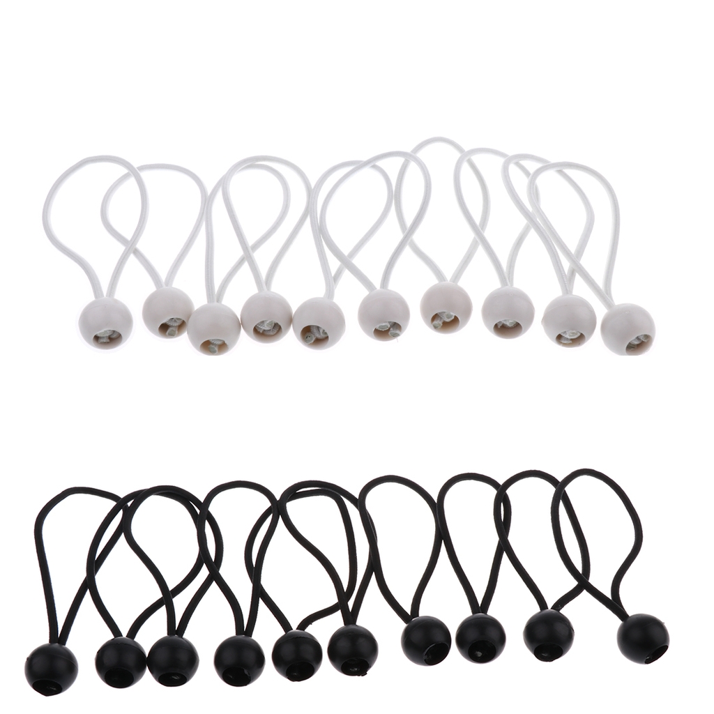 10pcs Bungee Stretch Cords with Balls for Canopy, Tarp, Tent, Wire Racks, and