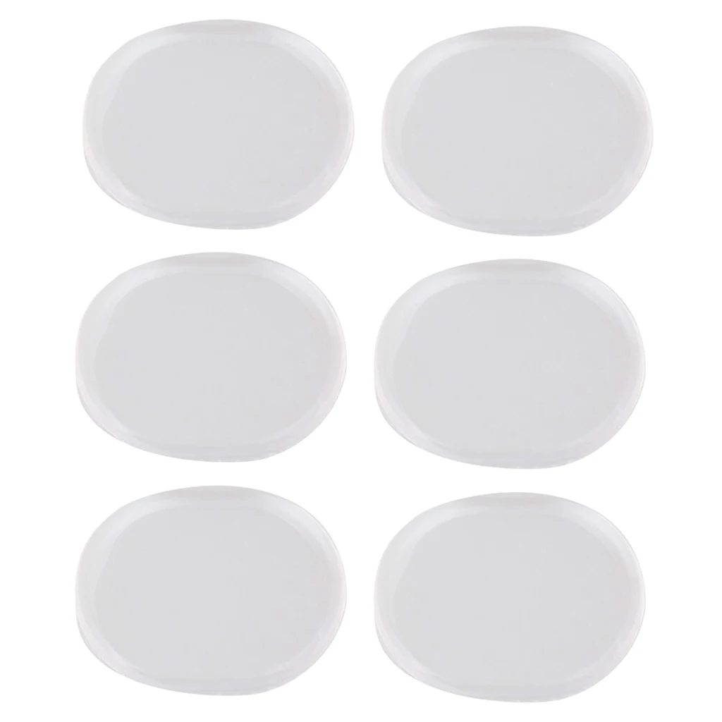 6pcs Transparent Oval Silencer Silencer Floor Mat for Rock Band