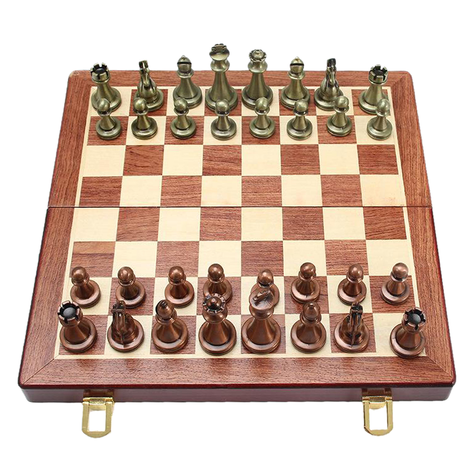 Folding Hand Crafted Metal Chess Set 12