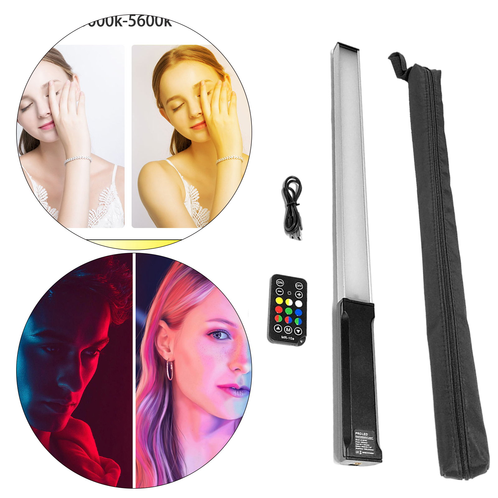 Colorful LED Video Fill Light Flash Tube Lights Filming Lighting 3000-5600K