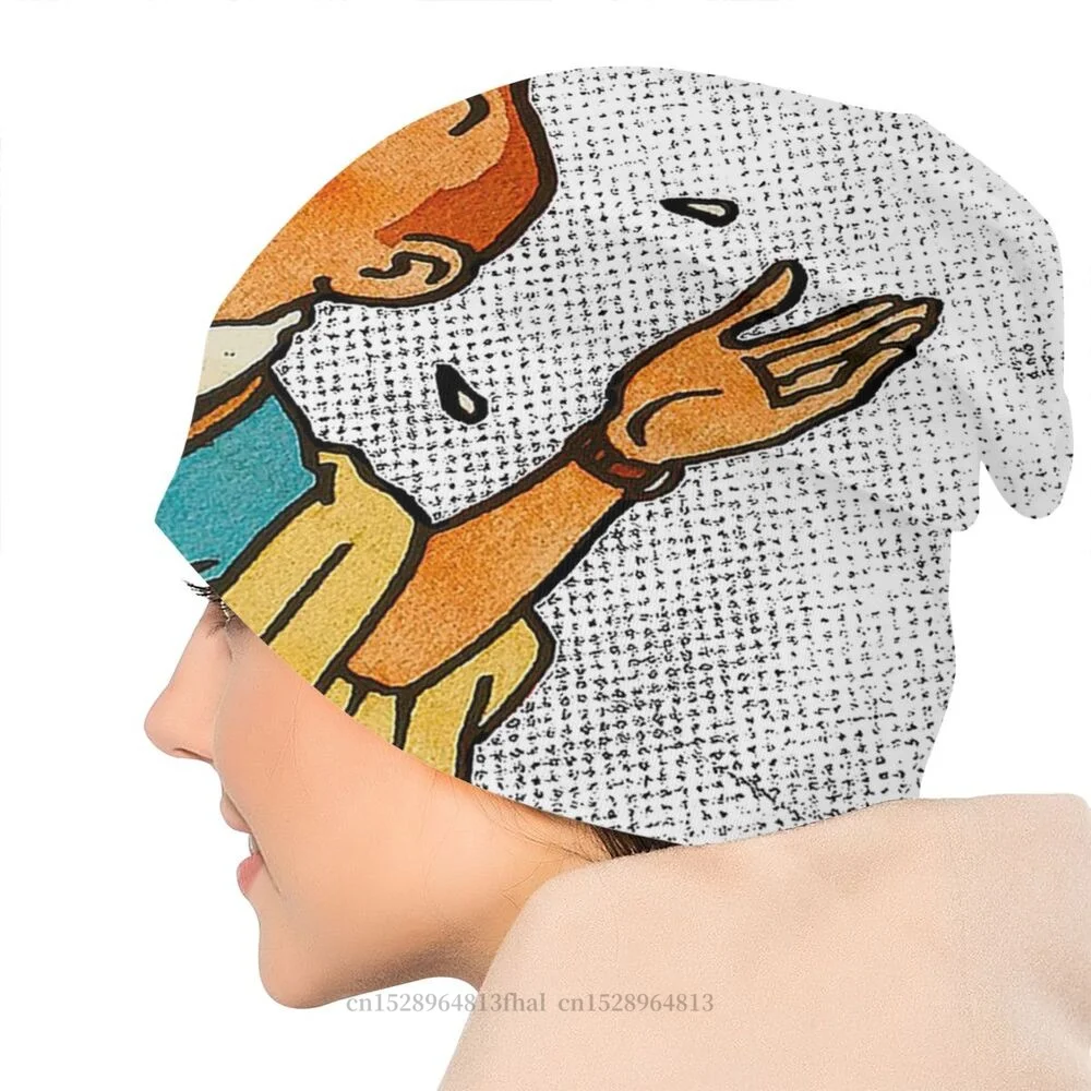 men's skullies and beanies The Adventures of Tintin Fantasy Comics Winter Warm Hats Wave To You Knit Hat Bonnet Special Skullies Beanies Caps green skully hat