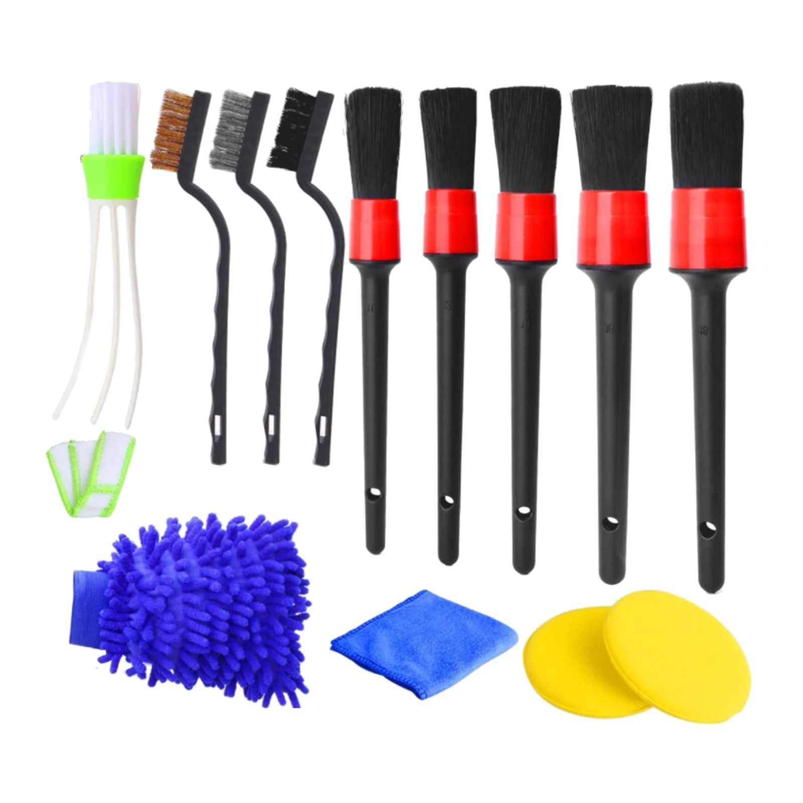 13x Car Detailing Brush Set Dashboard Air Outlet Clean Brush Tools Dashboard Interior Exterior Leather Air Vents Cleaning