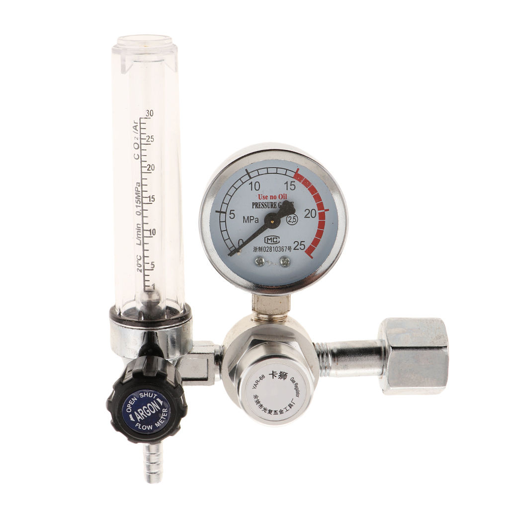 Argon Regulator With Flowmeter TIG  MIG Welding CO2 Regulator - 0 to 25 MPA Pressure Gauge