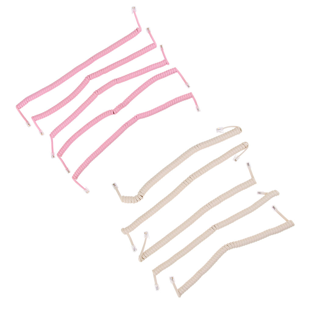Telephone Handset Cord Cable Spiral Coiled Length 0.82 To 6.56ft