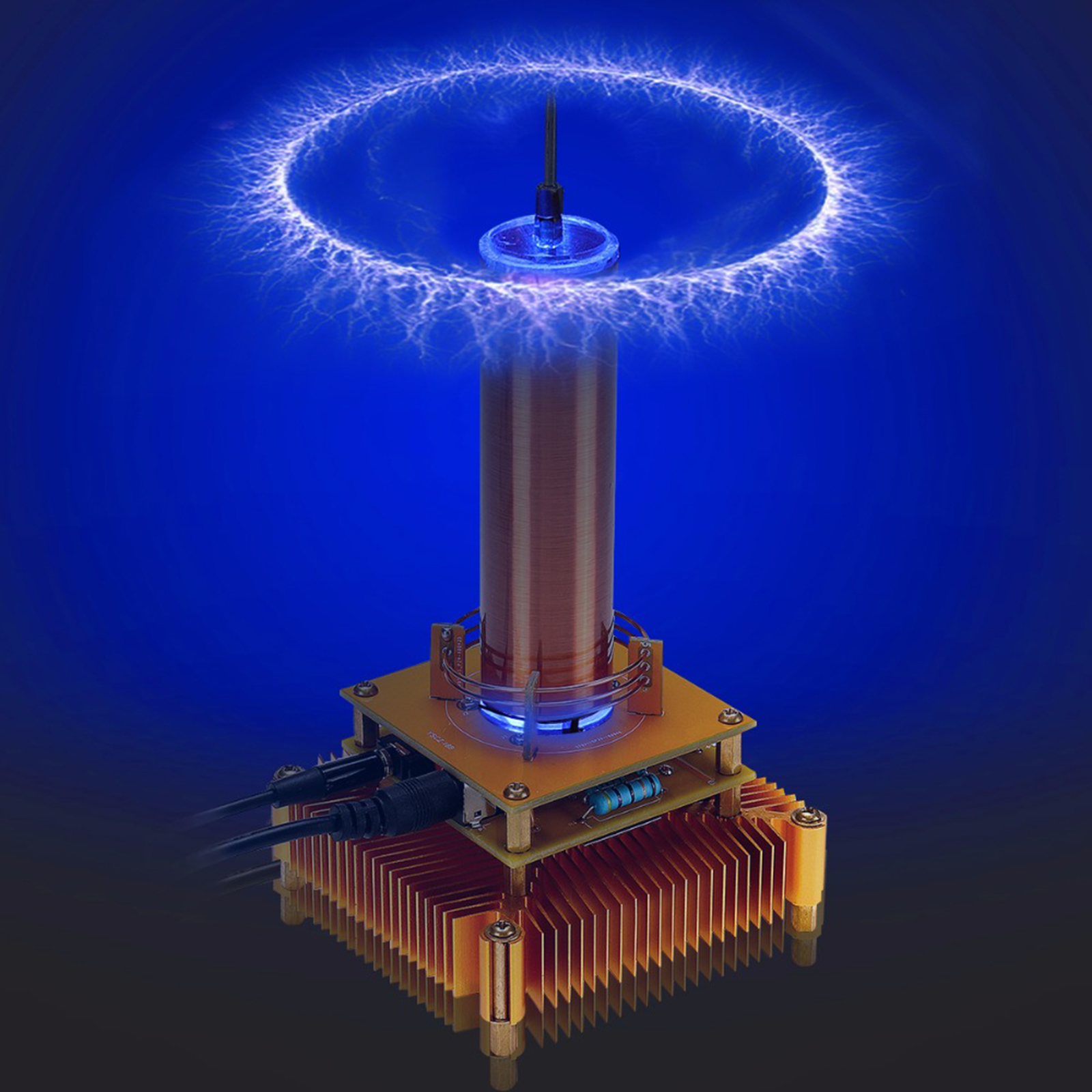 DIY Small Tesla Coil Kit Plasma Speaker Wireless Transmission + Power DC24V3A for Physics Teaching Experiment DIY Board
