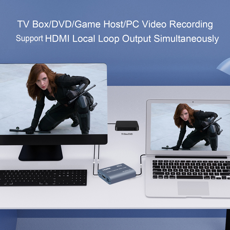 4K 60HZ USB 3.0 Audio Video Capture Card with Loop USB 2.0 1080P HDMI Video Grab