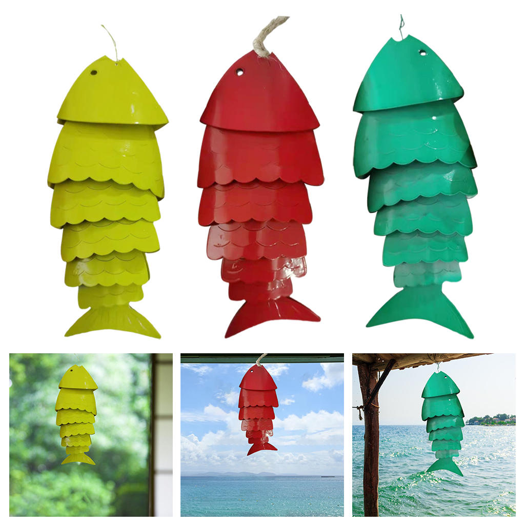 Colorful Koi Fish Wind Chimes Wrought Iron Wall Sculpture for Home Accent Balcony Decoration Housewarming Gift