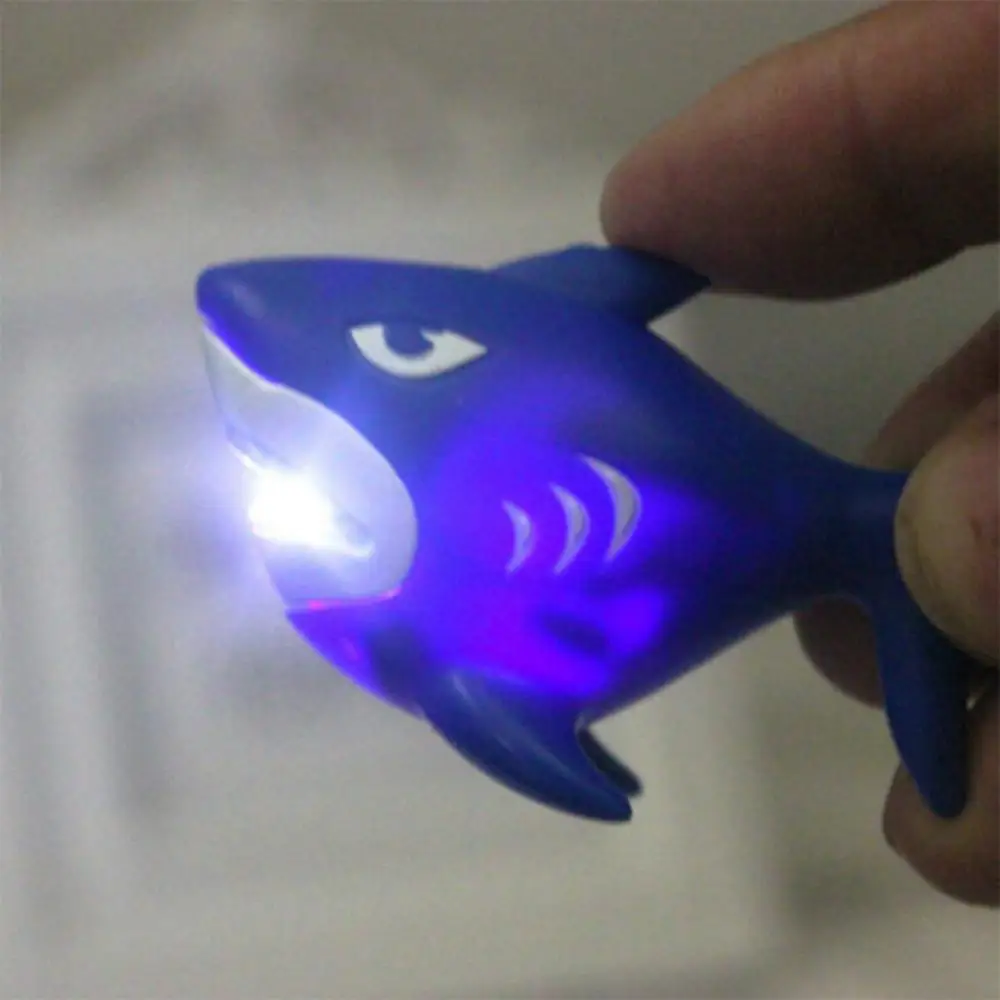 Mini Shark Pendant LED Light Sound Torch Keychain Key Ring Holder Bag De UK_ GC 