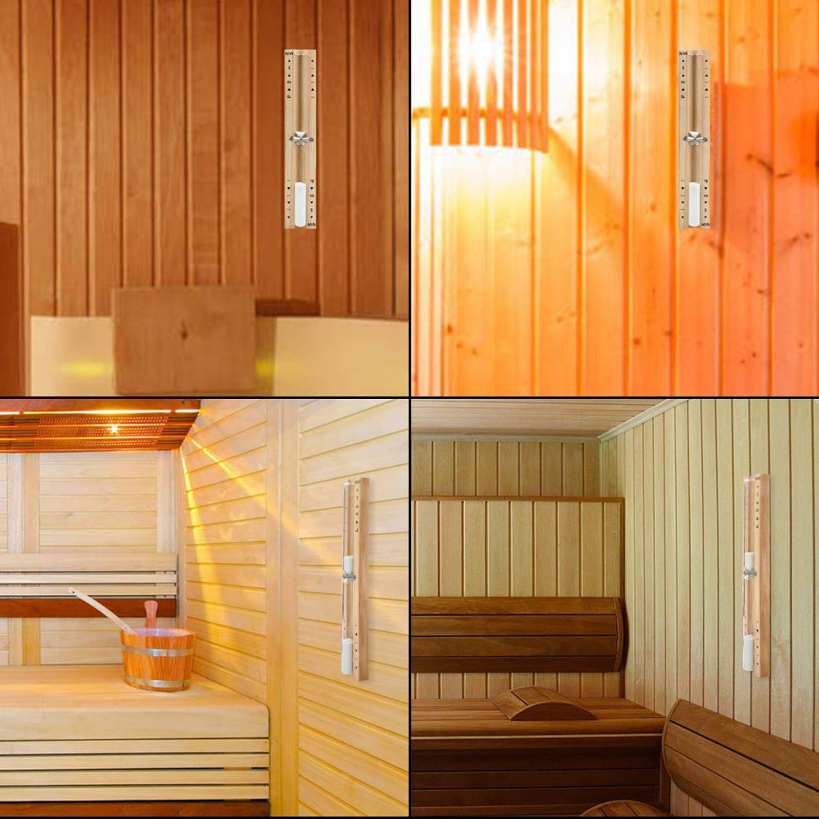 Rotating Sauna Timer Sandglass 15 Minutes Wooden Timer Hourglass Clock