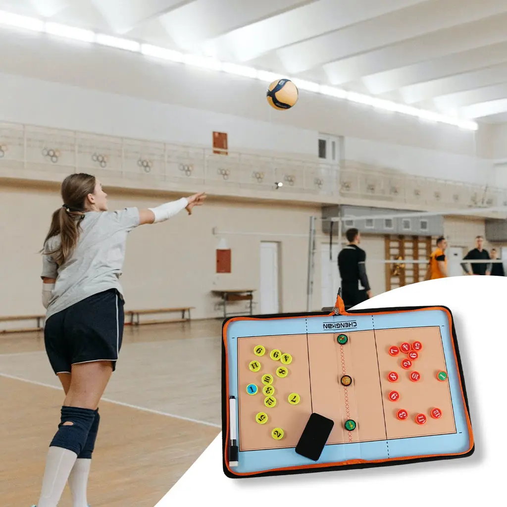 Volleyball Coaching Clipboard Kit Coaches Board with Dry Erase Strategy Training Aid Volleyball Coaching Board for Accessories