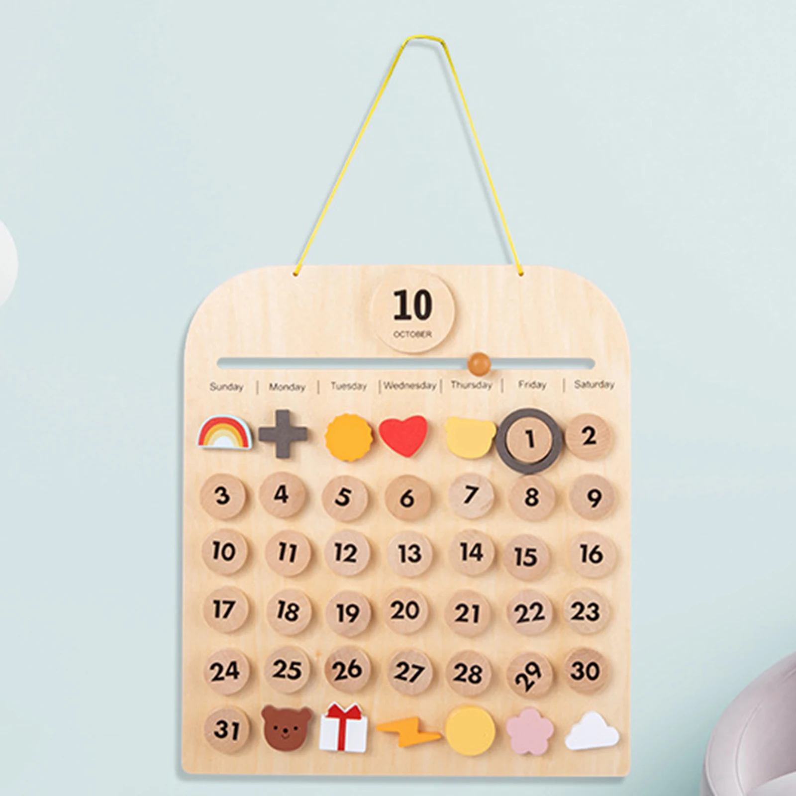 Wooden Desk Calendar Date Days Weather Montessori Learning Calendar Homeschool