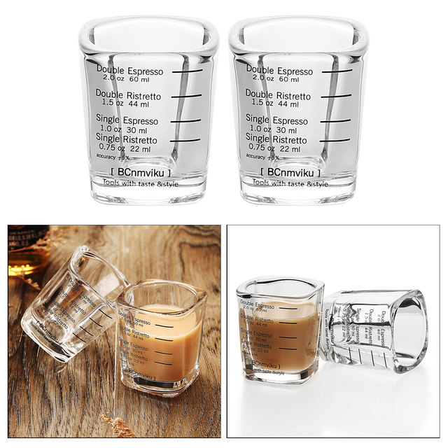 BCnmviku Shot Glass Measuring Cup 3 Ounce/90ML Liquid Heavy High