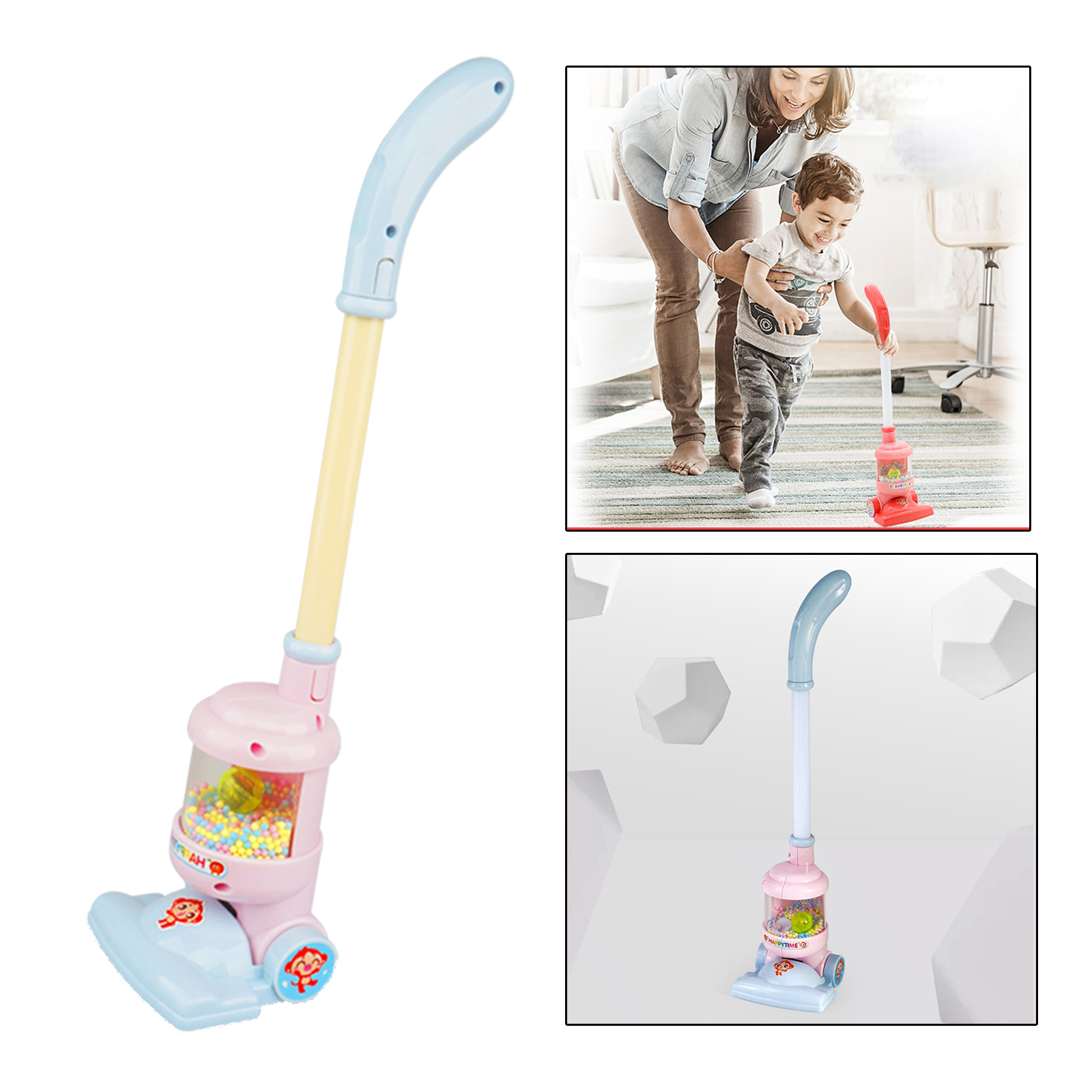 Simulation Electric Vacuum Cleaner Toy & Ball-Popping Action Role Play Toys
