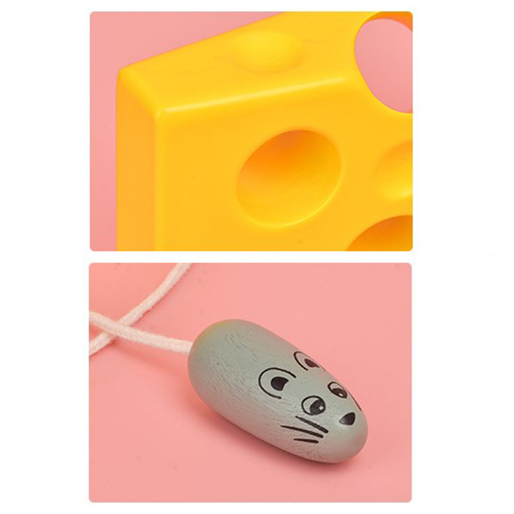 Wooden Lacing Threading Montessori Toy Early Build Basic Life Skill Educational Toy Fine Learning Educational Toy Gift