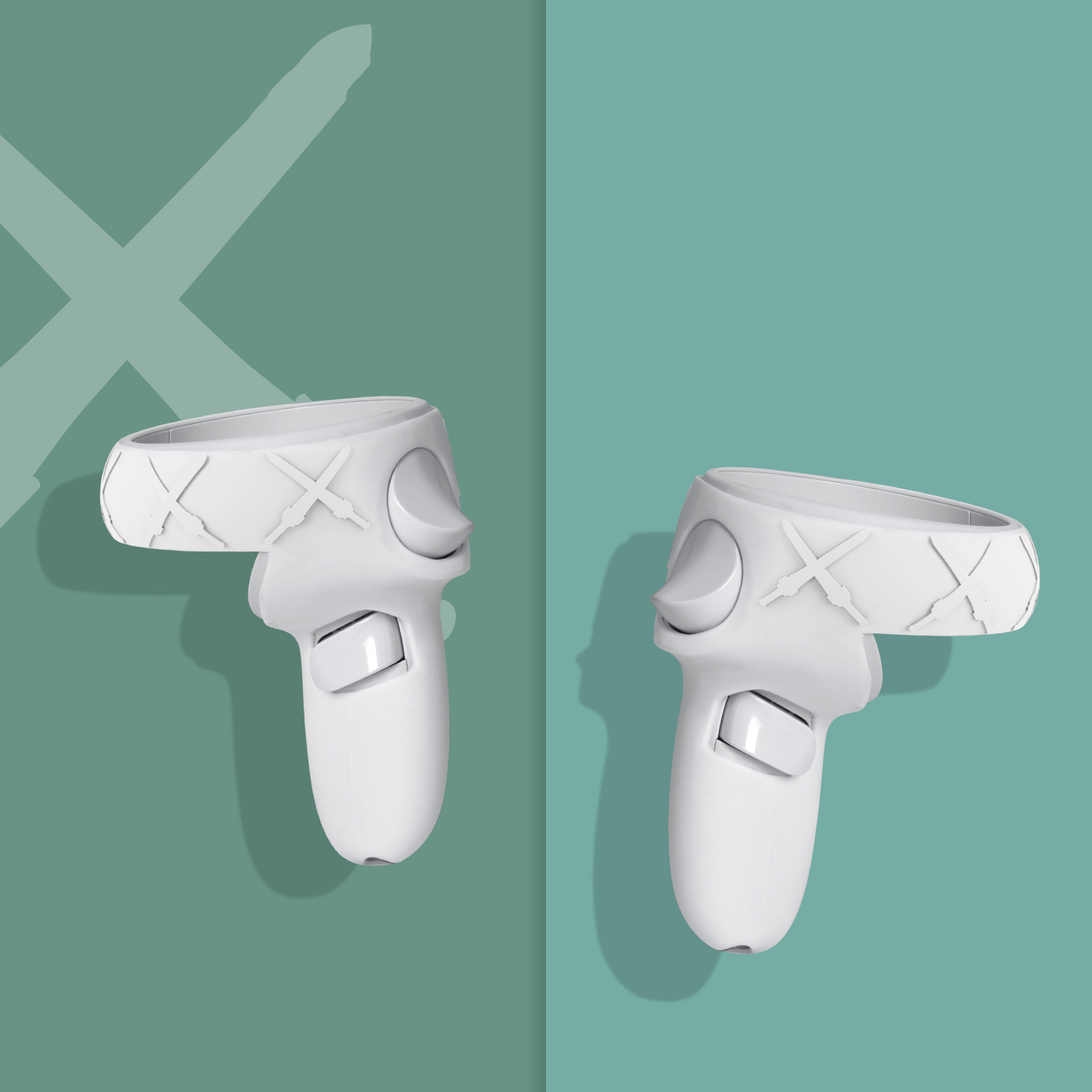 1 Pair Silicone Touch Controller Grip Cover for  Quest 2 Skin Anti-Throw Handle Protective Sleeve Accessories VR