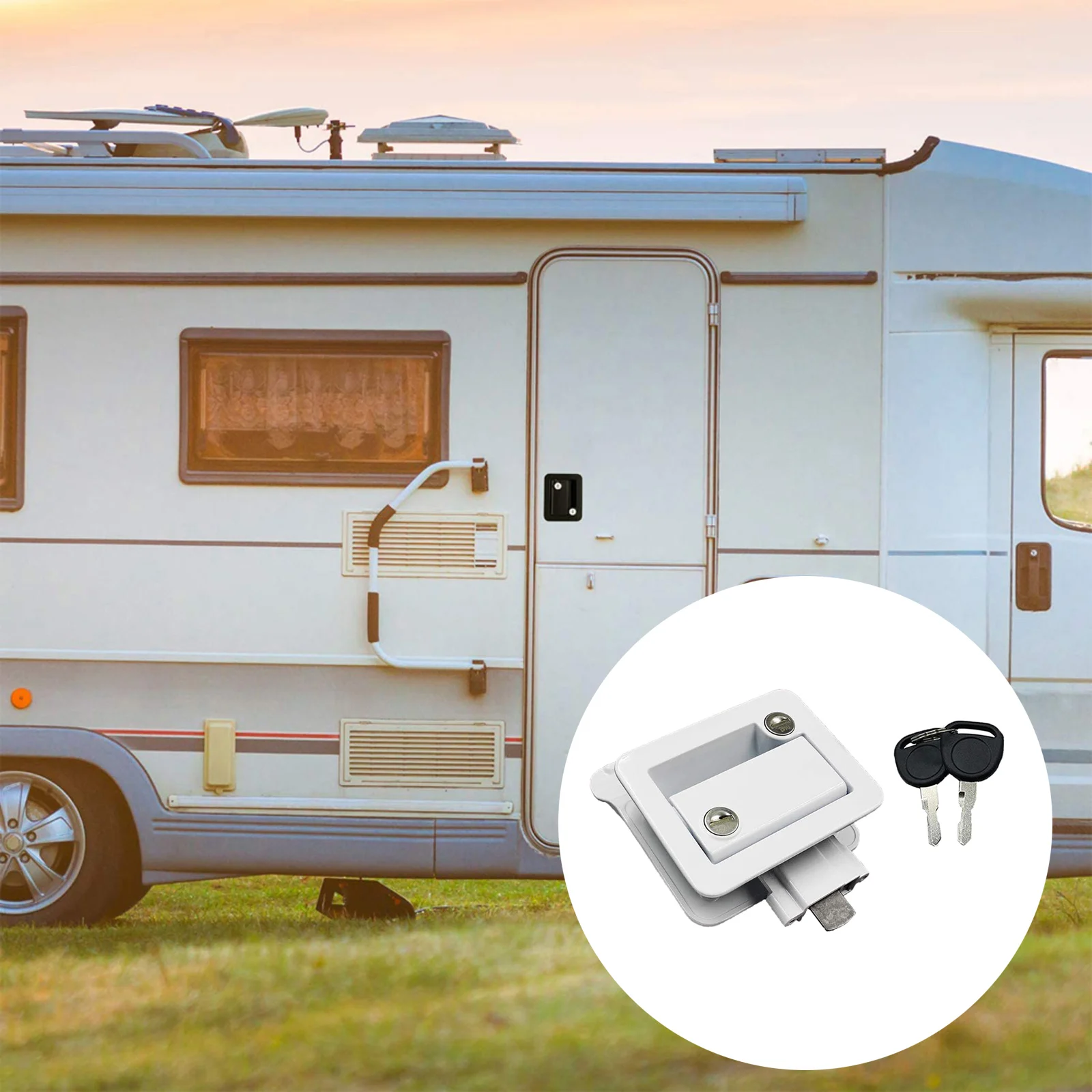 Zinc Alloy Camper RV Door Latch Locks Kit for Travel Trailers, Universal Fit