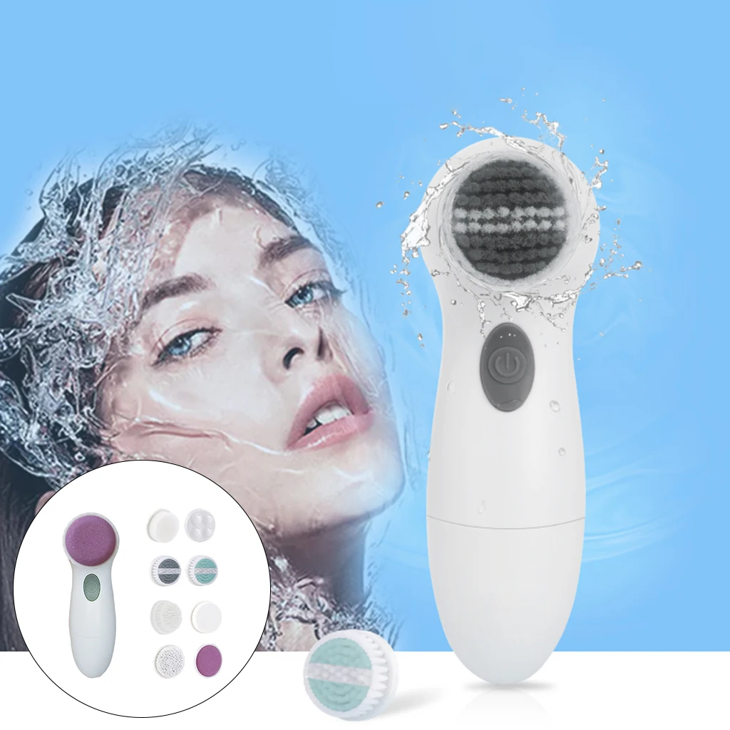 8 in 1 Electric Facial Cleansing Waterproof Facial Cleansing Brush Deep Cleaning Pore Cleaner Facial Massage Skin Tool