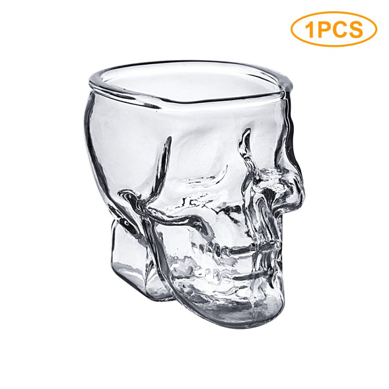 Crystal Skull Shot Glasses Double Wall Glass Cup, Funny Crystal