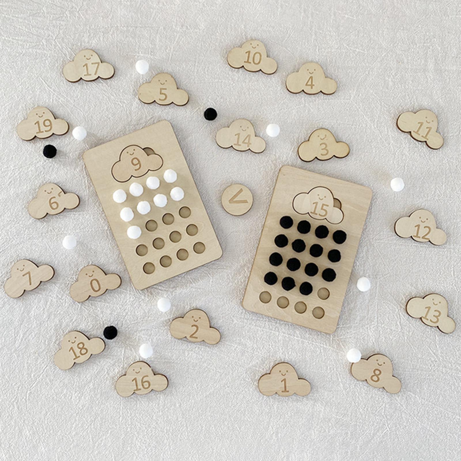 Sorting Toy Counting Geometry Cloud Wooden Toys Learning Toys Board Game for Kids Girls Baby Toddlers Children