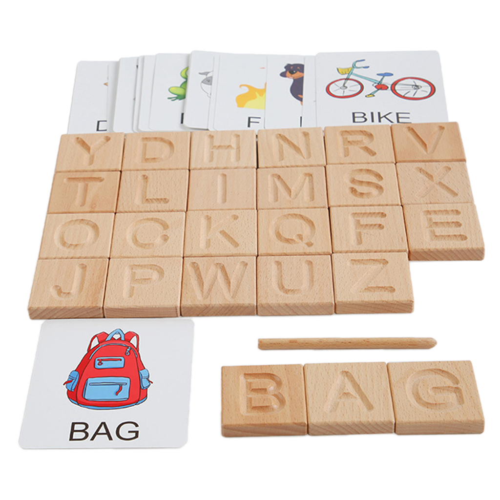 Preschool Learning Alphabet Flash Cards Words Matching Games for Toddlers Boys Girls 3+ Years ABC Letters & Words