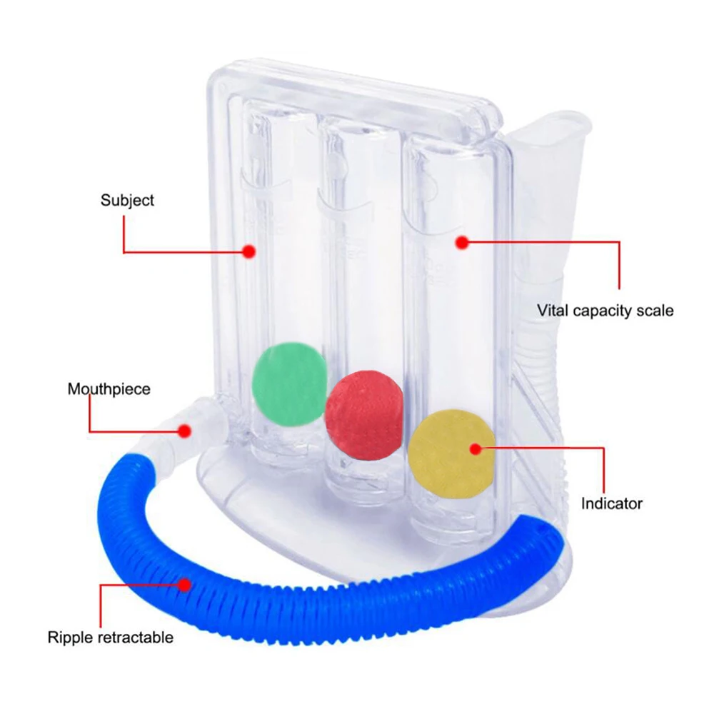 1PC Deep Breathing Lung Exerciser Breath Exercise Measurement Spirometry Trainer 