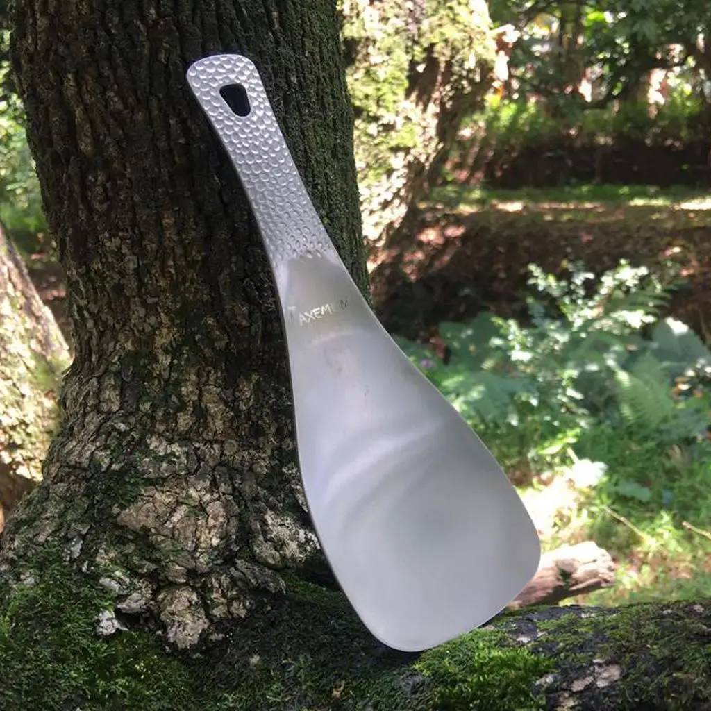 Outdoor Titanium Rice Spoon Cooking Shovel Flat Home Kitchen  Paddle