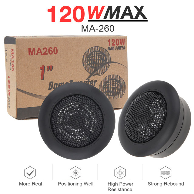 1Set Tweeter altoparlanti Tweeter Hifi auto Tweeter Car Audio nero T-120  cupola Tweeter altoparlante auto altoparlante per Stereo acuti - AliExpress