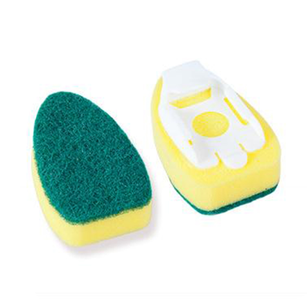 Soap Dispensing Dish Wand Brush w/ 8x Spare Sponges for Sink Pot Cleaning