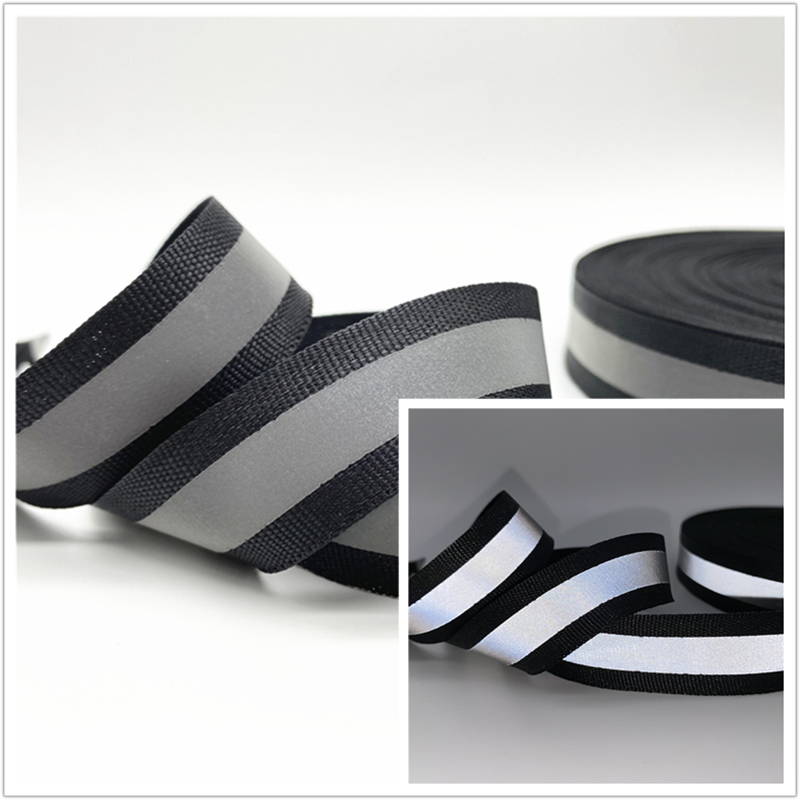 Description Picture 4 of item5yards/Lot 20mm Safety Silver Reflective Rbbon For Sewing Sew on Fabric Reflector Tape Strap Vest Webbing Warning Belt