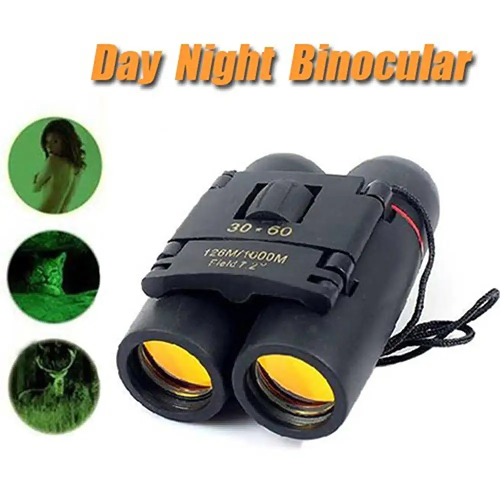 30x60 Compact Small Binoculars Powerful Folding Telescope With Clean Cloth and 