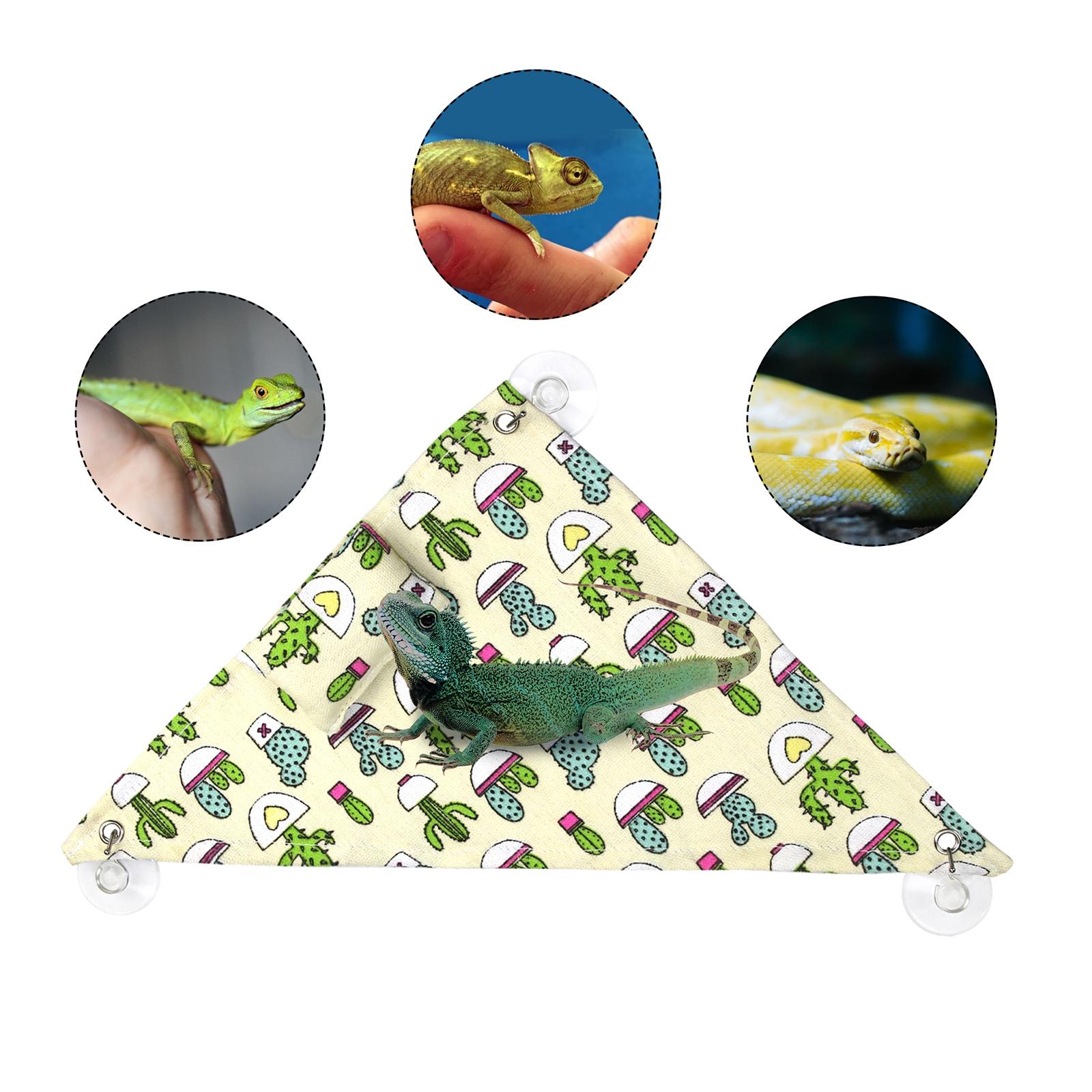 Reptile Hammock Mat Hideout Habitat Lounger Ladder for Lizard Gecko Bearded Dragon Supplies