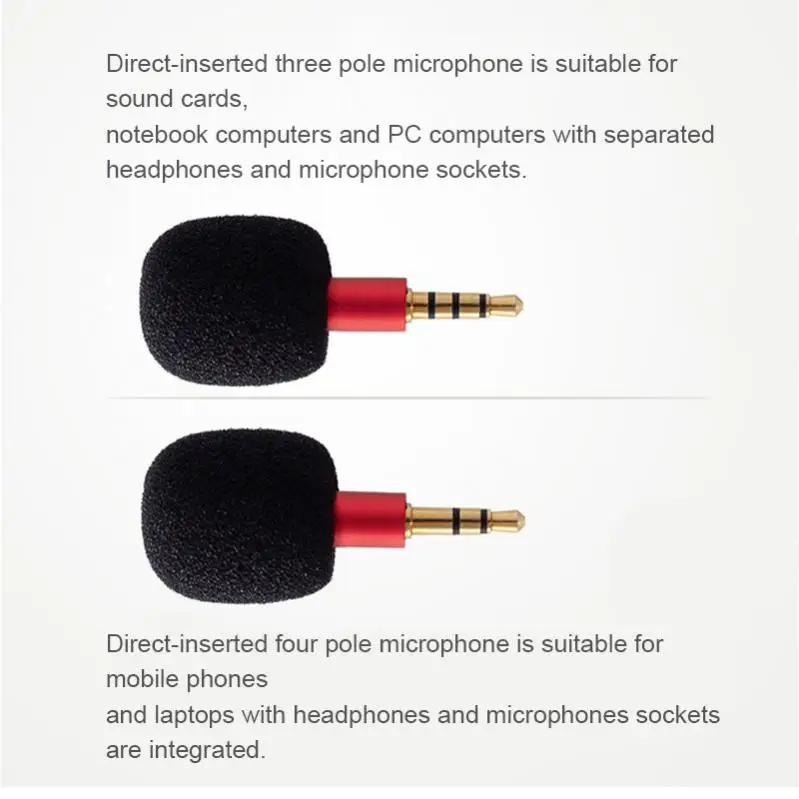 Portable Mini Microphone Mic 3.5mm Aux 4 Pole Metal Capacitance Microphone for Mobile Phone Computer Laptop PC Recording bluetooth microphone