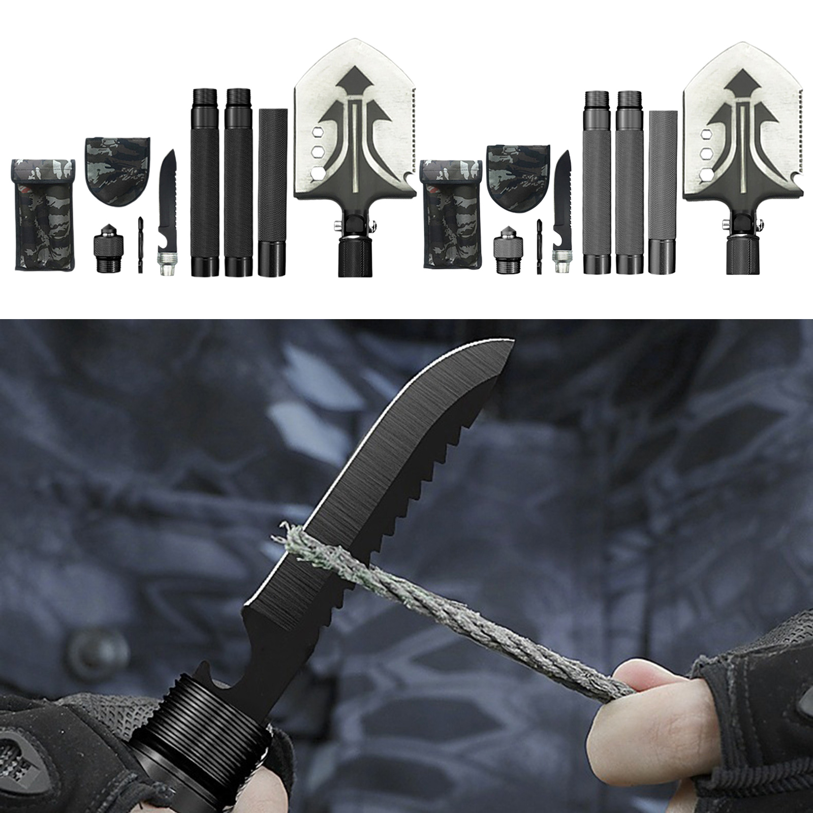 Tactical Camping Multifunction Snow Shovel Outdoor Survival Folding ToolS