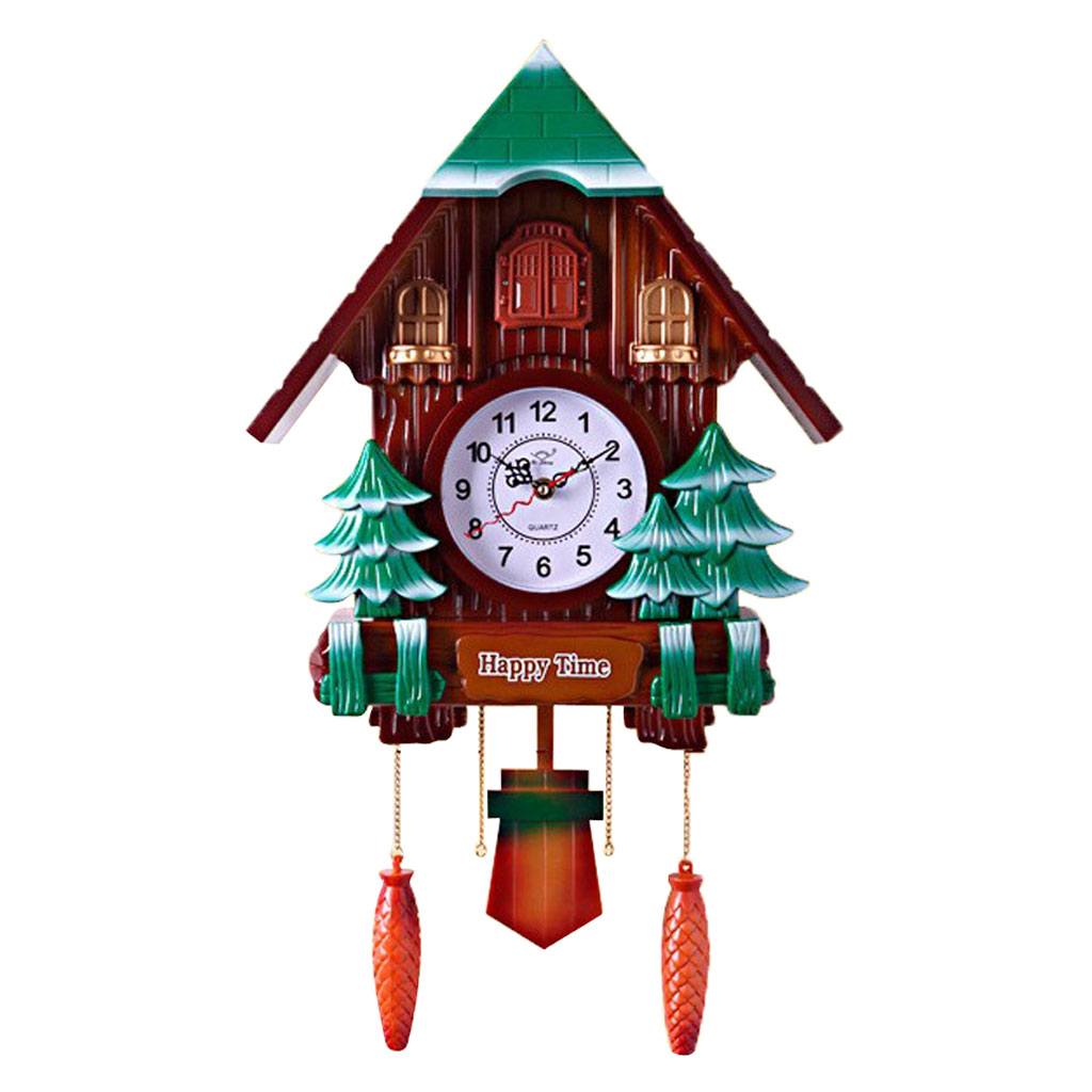 Retro  Plastic Cuckoo Coo Living Room Rocking Wall Clock